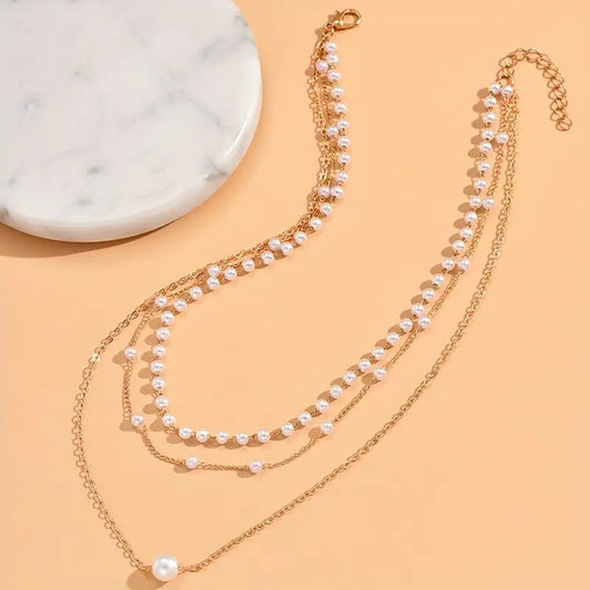 3 Layer Pearl Necklace