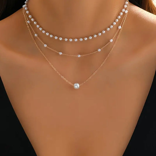 3 Layer Pearl Necklace